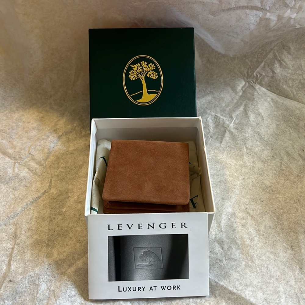 Levenger Century leather Coin Case in original box